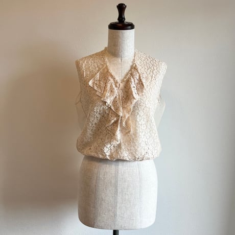 〈antique〉ribbon design lace tops
