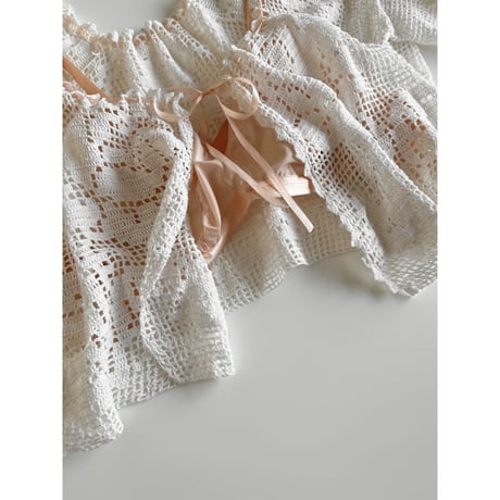 〈vintage〉crochet bolero with rudder lace