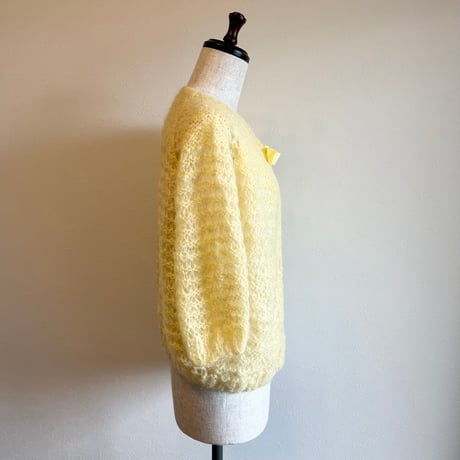 〈vintage〉low gauge mohair cardigan with bow