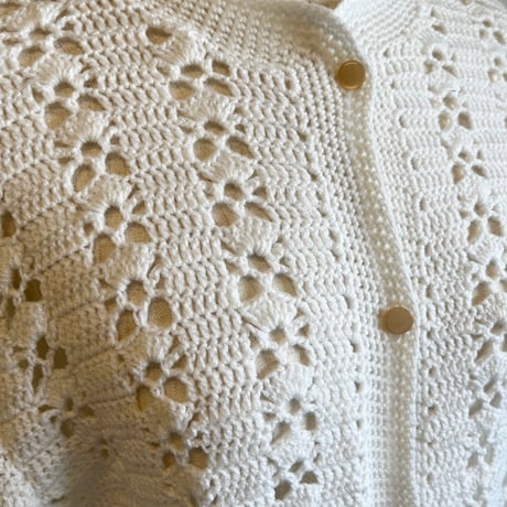 〈vintage〉eyelet design crochet cardigan