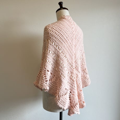 〈vintage〉crochet knit cape with ladder lace