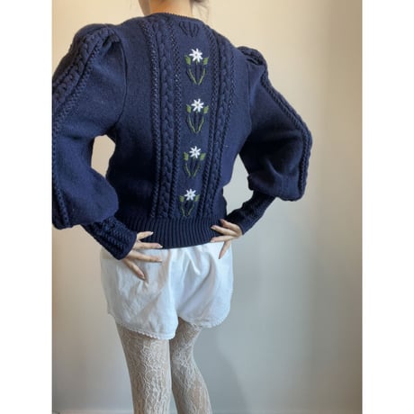 〈vintage〉 volume sleeve dirndl cardigan