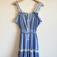 〈vintage〉ladder lace & tiered design cotton onepiece