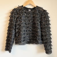 〈vintage〉black chiffon teared top