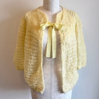 〈vintage〉low gauge mohair cardigan with bow