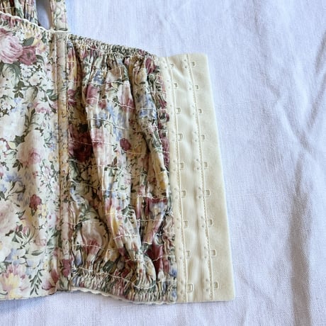 〈vintage〉made in France/antique flower pattern bustier