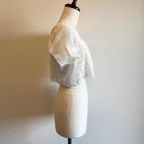〈vintage〉crochet bolero with rudder lace