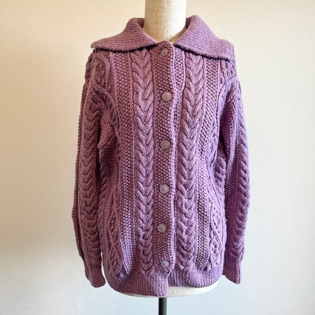 〈vintage〉hand knit cable cardigan