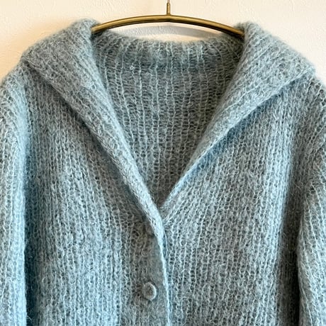〈vintage〉sailor collar mohair cardigan