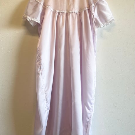 〈vintage〉puff sleeve & scallop hem lingerie gown