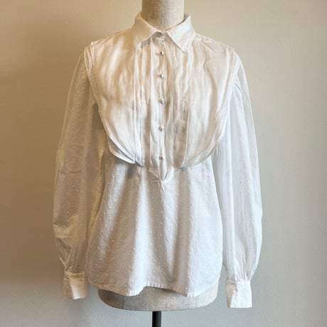 〈vintage〉dot embroidery blouse