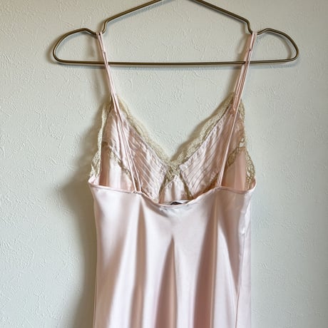 〈vintage〉made in USA/slip dress with pink rose
