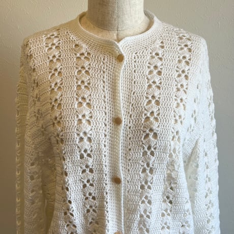 〈vintage〉eyelet design crochet cardigan