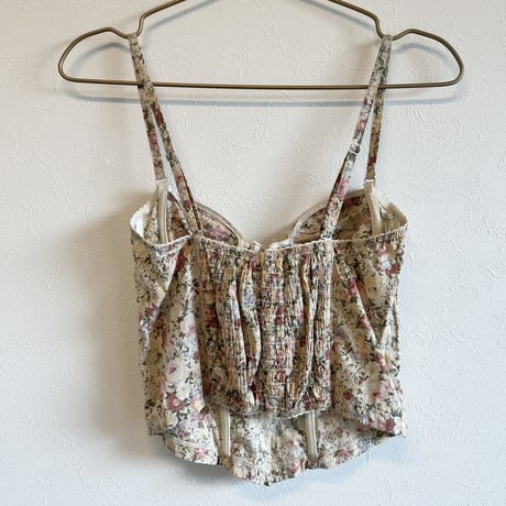 〈vintage〉made in France/antique flower pattern bustier
