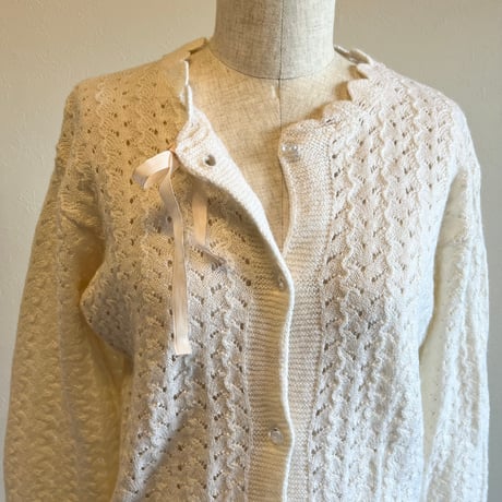 〈vintage〉scallop hem cardigan