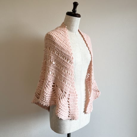 〈vintage〉crochet knit cape with ladder lace