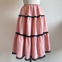 〈vintage〉pink tiered skirt