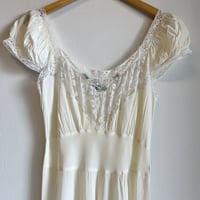 〈vintage〉puff shoulder slip with blue petit flower