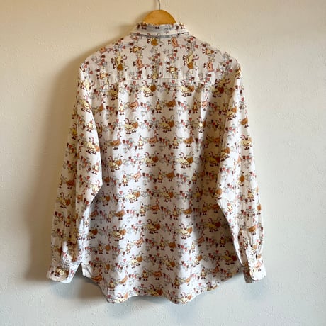 〈vintage〉made in Italy / duck pattern light flannel shirt