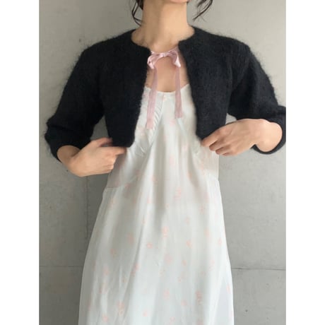 〈vintage〉mohair knit bolero with silk ribbon