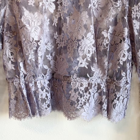 〈vintage〉back button lace blouse