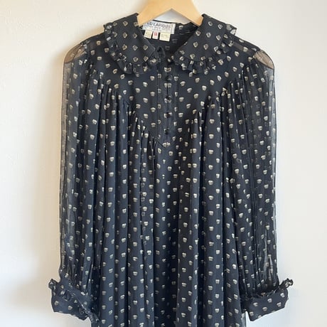 〈vintage〉made in France/gold dot pattern one-piece