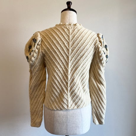 〈vintage〉puff shoulder cardigan