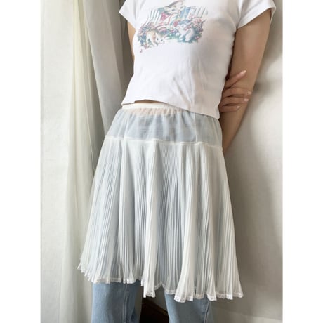 〈vintage〉made in USA/nylon sheer pleats skirt