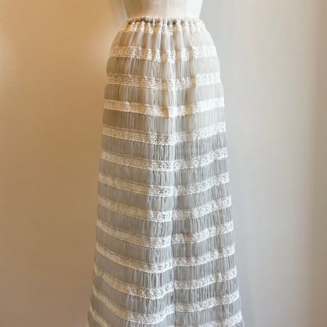 〈vintage〉shirring design sheer skirt