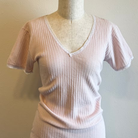〈vintage〉baby pink cotton cutsew