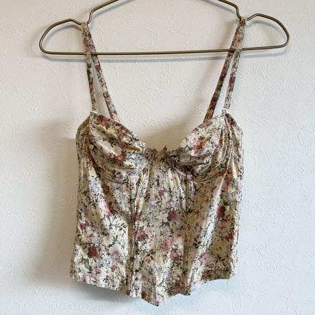 〈vintage〉made in France/antique flower pattern bustier