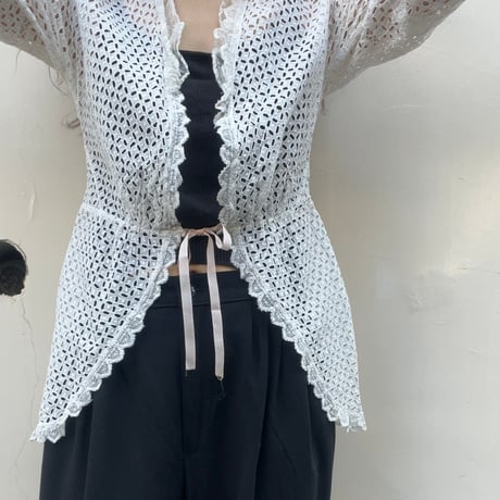 〈antique〉eyelet cotton bolero