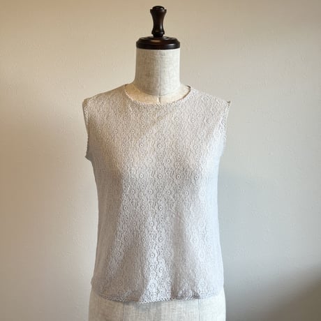 〈vintage〉pail blue lace tops