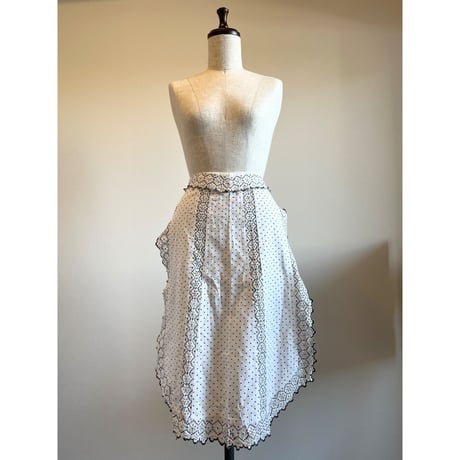 〈vintage〉embroidery midi length apron