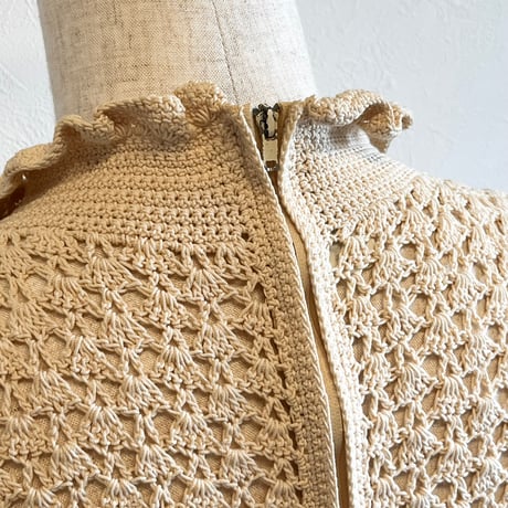〈vintage〉made in England/crochet onepiece