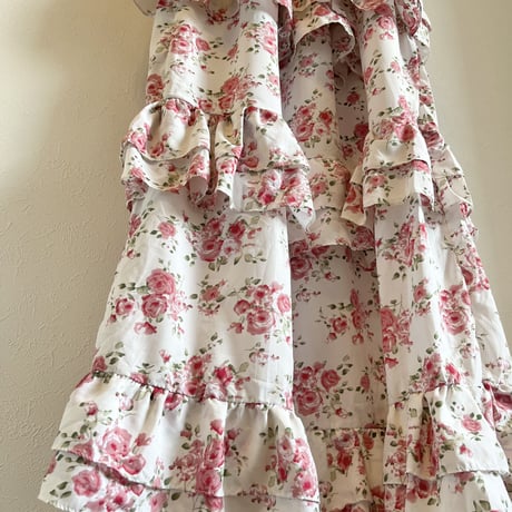 〈vintage〉rose pattern tiered dress