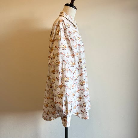 〈vintage〉made in Italy / duck pattern light flannel shirt