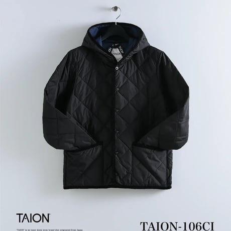 TAION シティ パイピングフード ダウンカーディガン