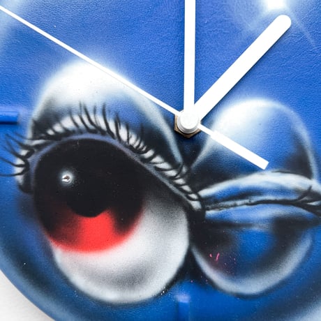 1of1 airbrush hand made leather wall clocks #8