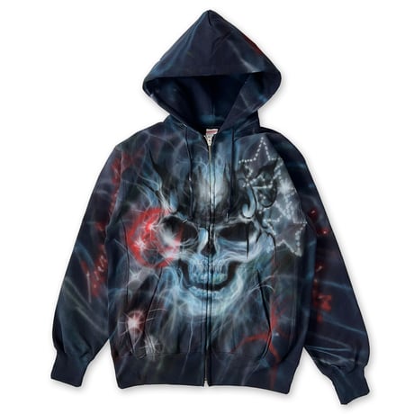 Skull in space zip up hoodie