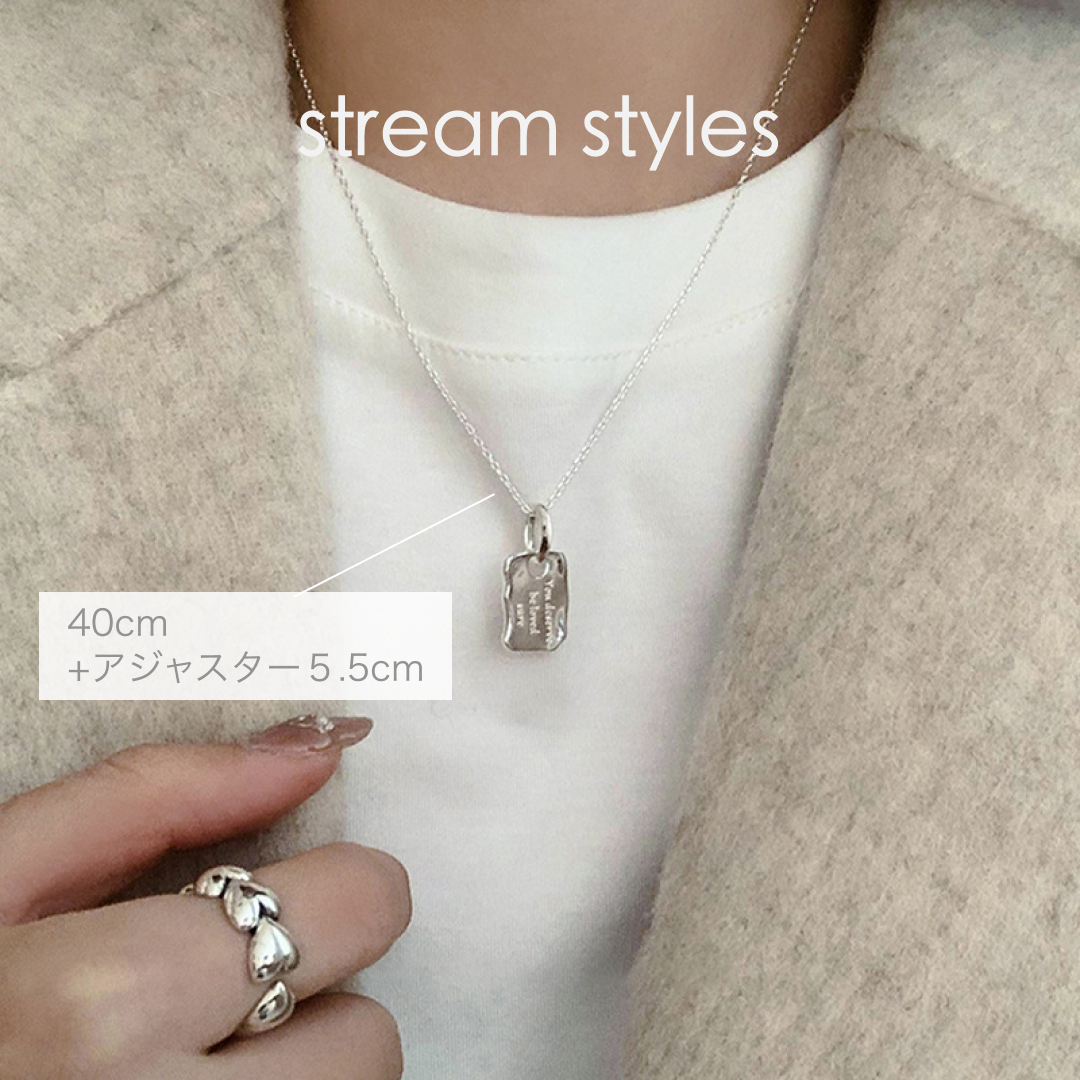 silver925(刻印あり)シルバーメッセージモチーフネックレス | stream