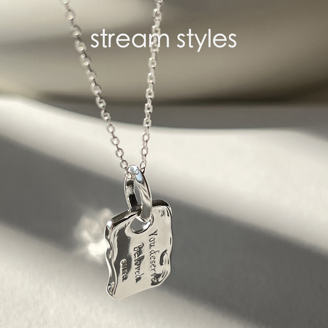 silver925(刻印あり)シルバーメッセージモチーフネックレス | stream