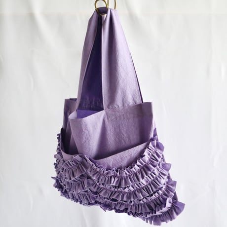 shirring pocket cotton bag (lavender)