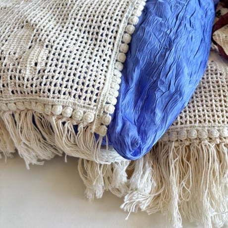 "upcycle" vintage lace  bag  (cornflower blue)