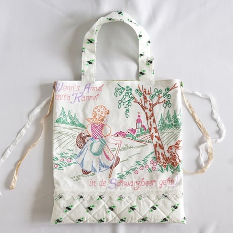 "upcycle" vintage embroidery bag