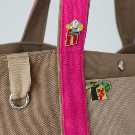 canvas tote bag (mushroom & pink)