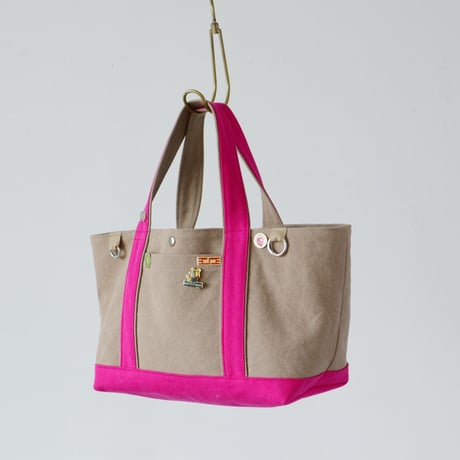 canvas tote bag (mushroom & pink)