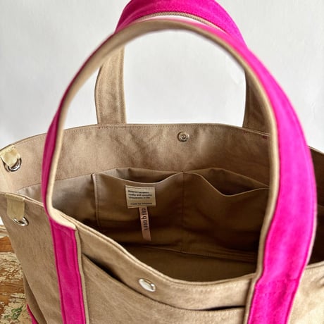 canvas tote bag (mushroom & pink)