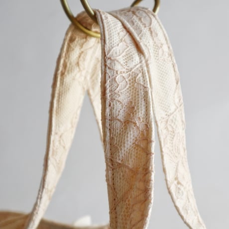 "upcycle" vintage embroidery bucket bag  (mint blue)