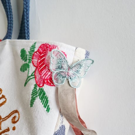 "upcycle" vintage embroidery bag